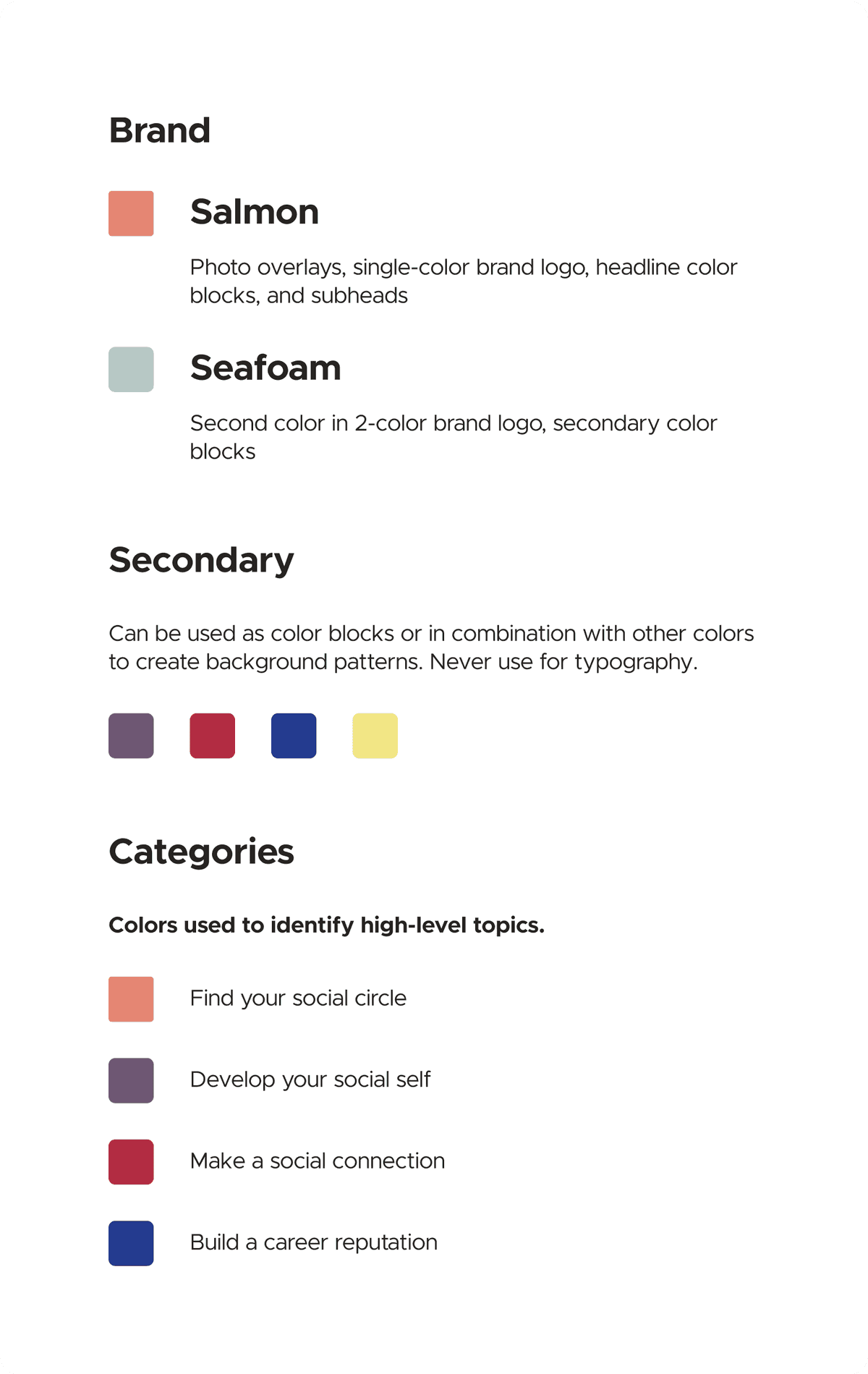 Color palette usage