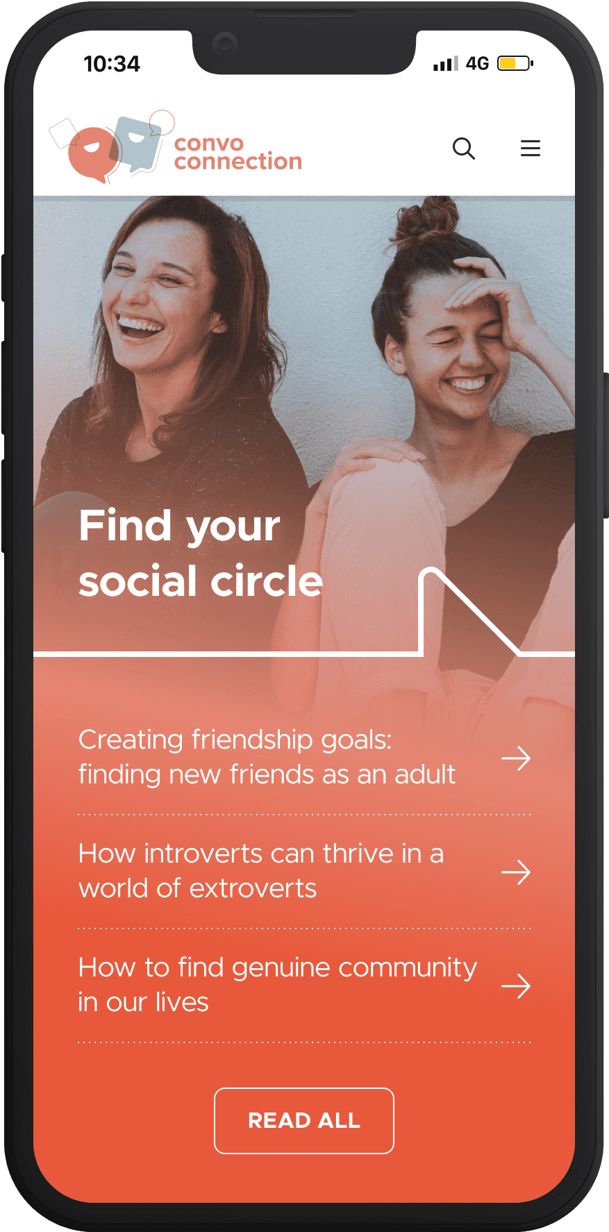 Mobile social circle posts list