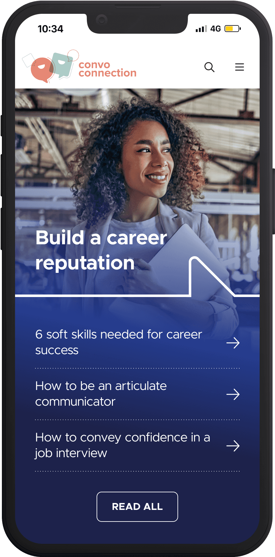 Mobile career posts list