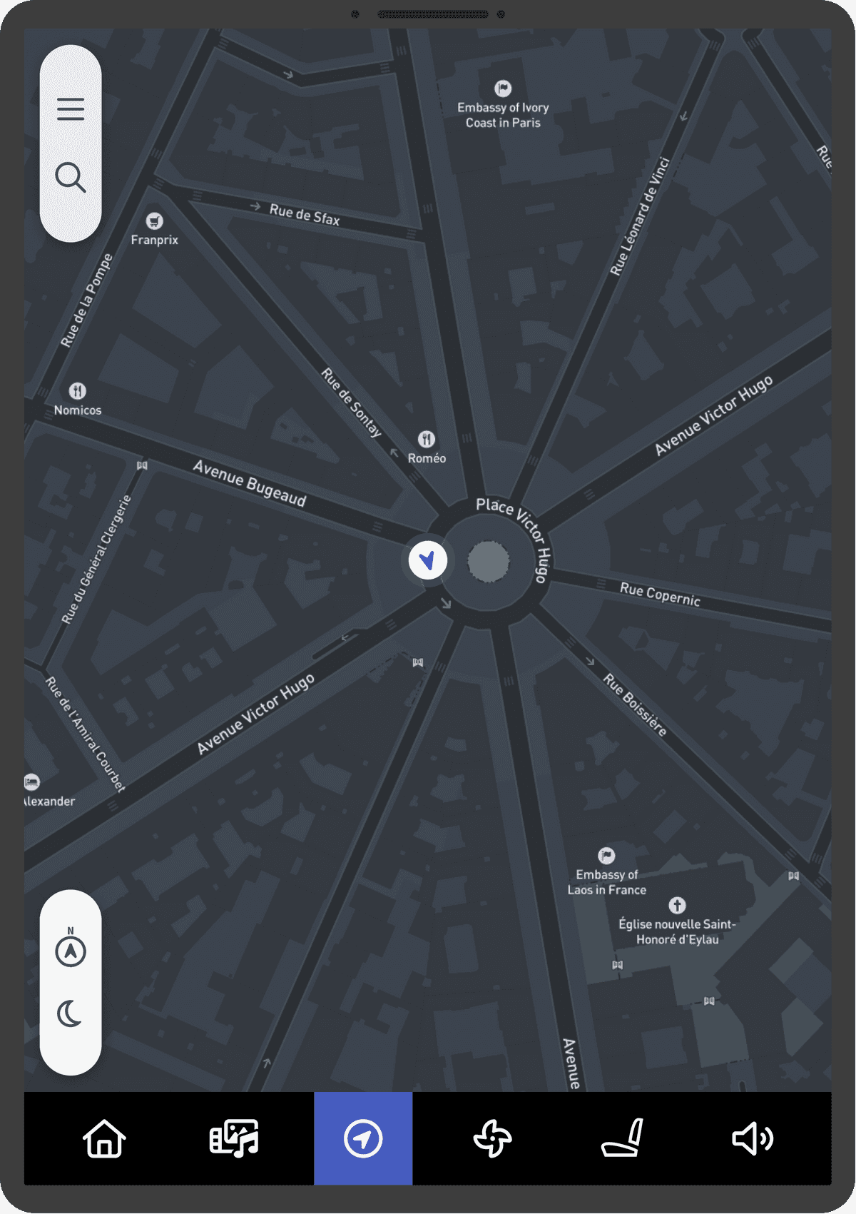 Navigation app current location